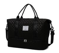 KEAAN Borsa da viaggio da donna, sportiva, borsa da viaggio con borsa per cosmetici, borsa da nuoto, impermeabile, borsa da viaggio, borsa da viaggio, Nero , Boemia