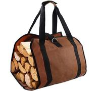 KEAAN Borsa per legna da ardere per esterni borsa portatile durevole borsa multifunzionale per legna da ardere borsa per legna da ardere, 600Dpvc, marrone scuro