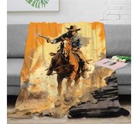 KeAan Cowboy occidentale Coperta Per Adulti E Bambini,Sfondi di gioco Coperta Morbida E Calda Coperta in Pile Di Flanella Per Tutte Le Stagioni, Per Letto E Divano 40x50inch(100x130cm)