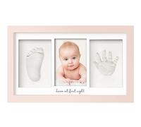 KeaBabies Bambino Impronta di mano Ricordo Kit - Cornice per foto con stampe per neonati - Kit artistici con memoria della scuola materna - Baby doccia Cornici per ragazze, ragazzi (Petal Pink)