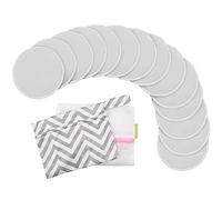 KeaBabies Riutilizzabile Assorbenti per allattamento per L'allattamento al seno - 4 Strati Bambù Biologico Assorbenti per allattamento - Coppette Assorbilatte Lavabili (Cool Gray, L 12cm)