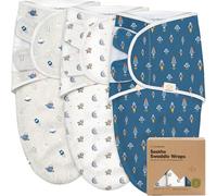 KeaBabies Sacco per il Sonno Organico - 3-Pack Swaddle 0-3 Mesi