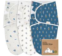 KeaBabies Sacco per il Sonno Organico per Neonati - 3-Pack Swaddles 0-3 Mesi - Ergonomico (Cosmo)