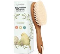 KeaBabies Spazzola per capelli per neonati e neonati, con setole di capra (noce scuro, ovale)