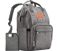 KeaBabies Zaino pannolini - Borse da viaggio impermeabili multifunzione per mamma, papà, uomo, donna - Borse per pannolini - Tappetino per pannolini incluso (Grigio classico)