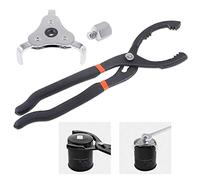 Keadic 2 pezzi 12 pollici lungo maniglia filtro olio pinza e universale regolabile 3 mascella 2 via filtro olio chiave rimuovere strumento set perfetto per motociclette auto camion e altro ancora