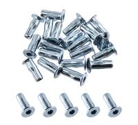 Keadic 20 pezzi M4 Multi Grip Rivetto Dadi Pre Bulbed Inserti filettati zincati a testa piatta scanalata Nutsert Elementi di fissaggio per industria edile