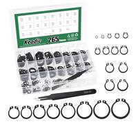 Keadic 266 pezzi, 21 misure, lega di acciaio a C, anelli di sicurezza esterni, kit assortito [M4 a M28] Circlip Snap Anelli C Clip per alberi scanalati bulloni