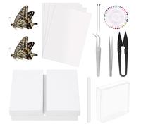 Keadic 54 pezzi set di attrezzi per il montaggio degli insetti W spilli insetto schiuma pinning board pinning board ali carta trasparente esemplare vetrina per bug farfalla tassidermia raccolta
