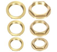 Keadic 6 dadi di sicurezza G1 G1/2 G3/4, flangia in ottone femminile, dado di bloccaggio in ottone con flangia, set di dadi di sicurezza esagonali per sanitari