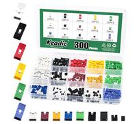 Keadic Kit assortito di 300 cappucci misti da 1,27 mm, 2,54 mm, 2,0 mm, tappo per corto circuito, mini micro ponticello per tecnologia elettronica Arduino fai da te