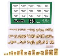 Keadic - Set di 145 dadi filettati M2, M3, M4, M5, M6, in ottone, con inserti filettati femmina per la stampa di stampanti 3D e altri progetti