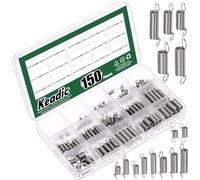 Keadic Set di 150 molle di prolunga in acciaio inox, 15 misure, 0,3/0,4/0,5/0,6/0,7/0,8 mm, piccole molle meccaniche per negozi e riparazioni di casa