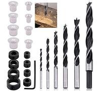 Keadic Set di 26 punte centrali e punte per trapano con tassello e tenone, punte da trapano da 1/8-1/2 pollici, fermi di profondità del trapano da 3/4-16 mm, perni centrali per tasselli da 1/4-1/2
