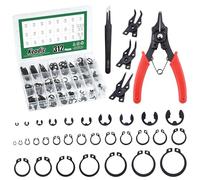 Keadic Set di 312 anelli di sicurezza esterni a C-Clip [M4-M28] Set & [1,5 mm - 10 mm] con clip di sicurezza e pinza con pinzette (acciaio legato)