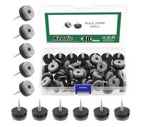 Keadic Set di 40 feltrini a vite da 20 mm, rotondi, per mobili in legno, sedie, tavoli, piedini per gambe (nero)