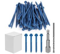 Keadic Set di 50 viti per calcestruzzo con testa a rondella esagonale con intaglio da 3/16", perfette per l'ancoraggio a muratura, blocchi o stucco in mattoni, fissaggio sicuro su calcestruzzo (blu