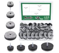 Keadic Set di 56 feltrini a vite per mobili, set assortito, contiene 3,8 cm, 3,8 cm, 2,5 cm, 10,2 cm, 1,2 cm, 12,7 cm, protezione per pavimenti per mobili in legno, sedie, tavoli, piedini per gambe