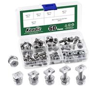 Keadic Set di 60 viti e dadi, M6 x 10/12/16/18/20 mm, 304, in acciaio inox, set di viti e dadi per batterie ATV