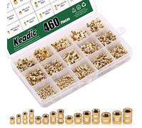 Keadic - Set di dadi filettati M2, M3, M4, M5, filettatura femmina, in ottone, con inserti filettati filettati