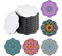 KEALBAUS 60 Pezzi 2.8X2.8 Pollici Sublimazione Sottobicchieri Vergini Trasferimento Sottobicchieri per Stampa Disegno Fai Da Te Forniture Auto