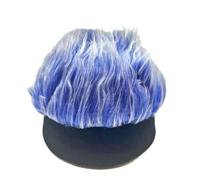 KEALBAUS Cappelli per Adulti Berretto da Baseball da Donna Peloso Parrucca Lavorata un Maglia con Parrucche Uomo Fascia Hip Hop Nero + Blu