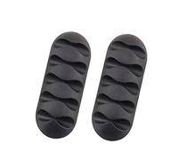 KEALBAUS Supporto per cavi a 5 clip in silicone, organizer per cavi USB, clip di gestione per mouse, auricolari, ecc. - Nero