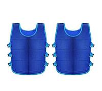 KEALLANS 2 Gilet di Raffreddamento Blu con 48 Pezzi di Ghiaccio Gilet di Ghiaccio Regolabile per Uomo Donna Tempo Caldo Pesca Ciclismo