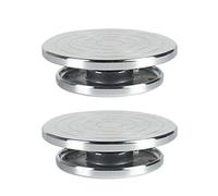 KEALLANS 2 x vassoio girevole in lega di alluminio a doppia faccia 12/15 cm per strumenti di rotazione della ruota di ceramica di piastra