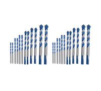 KEALLANS 24 Pezzi Serie Punta per Massoneria Regolata da 3 a 12 Mm per Punte di Torsione al Carburo per Muro, Mattone,Legno un Carburo Industriale