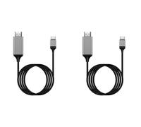 KEALLANS 2X HDTV USB 3.1 4K Compatibile da Tipo C A per Telefoni Android per Collegare La TV Allo Stesso Schermo del Dispositivo 2M