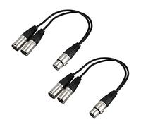 KEALLANS 2X Spina XLR 3 Pin a Doppia Presa 2 Adattatore Splitter