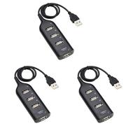 KEALLANS 3X Hub USB 2.0 Multi-USB Hub Ad Alta velocità Splitter Adattatore Hub USB Un 4 Porte per Ricevitore Portatile Accessori per Computer Nero