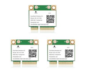 KEALLANS 3X Scheda di Rete Wireless Bluetooth 4.2 Mini PCI-e da 1200 Mbps -AC7265 Scheda di Rete Wireless 7265 802.11ac 2.4G 5Ghz per Laptop 7260HMW
