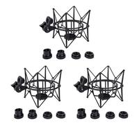 KEALLANS 3X Supporto Antiurto per Microfono Supporto Regolabile Supporto per Microfono per Registrazione Staffa nel Metallo Supporto per Microfono Pod (Nero)