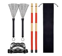 KEALLANS 4 Pezzi Professionale Leggero Legno Acustico Spazzole Kit Strumenti per Amanti Giocatori