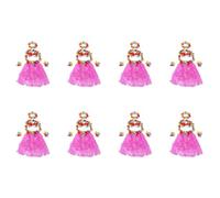 KEALLANS 48 Set Hawaiano Grass Skirt Fiore Hula Lei Wristband Garland Fancy Dress Costume - Rosa