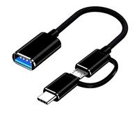 KEALLANS Cavo adattatore OTG 2 in 1 USB 3.0 OTG da tipo C Micro-USB a USB 3.0 convertitore di interfaccia per cavo di ricarica per cellulare, nero