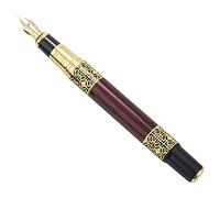 KEALLANS Penna Stilografica Classica Cinese Penna Firma Legno Metallo Dorato per Regalo Studente Scuola Firma Ufficio Affari