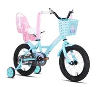 KEANO JOYSTAR Zinnia 16 pollici bicicletta per bambini per ragazze dai 4 ai 7 anni, bicicletta da 16 pollici per ragazze con ruote di supporto, cassetta e tubi pneumatici, verde