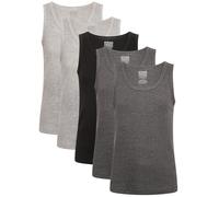 Keanu Heatforce - Gilet termico per bambini, confezione da 5, caldo per l'inverno, 0,45 TOG, biancheria intima spazzolata, età 3-15 anni, Confezione da 5 canottiere, colori scuri, 12-13 Years