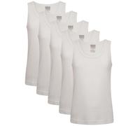 Keanu Heatforce - Gilet termico per bambini, confezione da 5, caldo per l'inverno, 0,45 TOG, biancheria intima spazzolata, età 3-15 anni, Confezione da 5 canottiere - Bianco, 12-13 Years