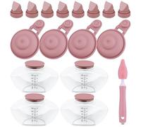 Kearnybo Kit ricambi - Compatibile con tiralatte indossabile M9 - 4 bottiglie, 8 valvole a becco d'anatra, 4 membrane e spazzola per la pulizia - Accessori senza BPA