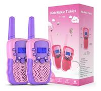 Kearui Giocattoli per 3-12 Anni Ragazze,Walkie Talkie Bambini 8 Canali Radio Giocattolo a 2 vie Con Torcia LCD Retroilluminata Giocattoli All'aperto al Coperto,Regali per 3-12 Ragazze o Ragazzi