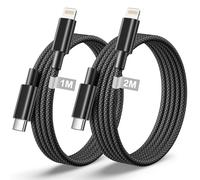 Keasen Cavo Lightnin USB C da 1 + 2 m [certificato MFi], in nylon, per iPhone 14 13 12 11 Pro Max/Plus/Mini/XR/XS/X/8/SE/iPad