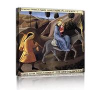 KEASHION Quadro su tela Fuga in Egitto Quadro del Beato Angelico per soggiorno e camera da letto Stampe rurali retrò per occasioni speciali 50x50 cm Cornice interna