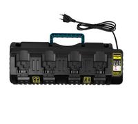 KEATFE Caricabatterie Dewalt 18V XR DCB104, 4 porte 3.0A 12V20V MAX agli ioni di litio con 2 porte USB 2.1A per batteria Dewalt 18V DCB, caricabatterie di ricambio per serie DCB, ecc.