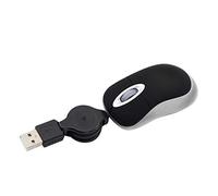KeautFair Mini mouse cablato, cavo USB retrattile da 70 cm, 1600DPI, portatile, ergonomico, piccolo, piccolo, per bambini, mani piccole, per Win98/Win7/2000/ME/XP/VISTA, computer portatile/PC (nero)