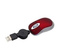 KeautFair Mini mouse cablato, cavo USB retrattile da 70 cm, 1600DPI, portatile, ergonomico, piccolo, piccolo, per bambini, mani piccole, per Win98/Win7/2000/ME/XP/VISTA, laptop/PC (rosso)