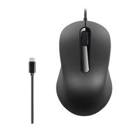 KeautFair Mouse ottico USB-C cablato con 3 pulsanti, leggero e portatile, compatibile con Windows, PC, laptop, desktop, notebook (nero)